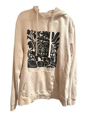 NWOT Organic French Terry Pullover Cream Hoodie for WORLD TURTLE DAY! Men's XL🐢